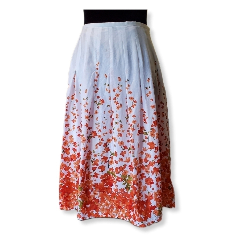 Andre Oliver Cottagecore Floral Lined Knee Length Skirt Sz 14